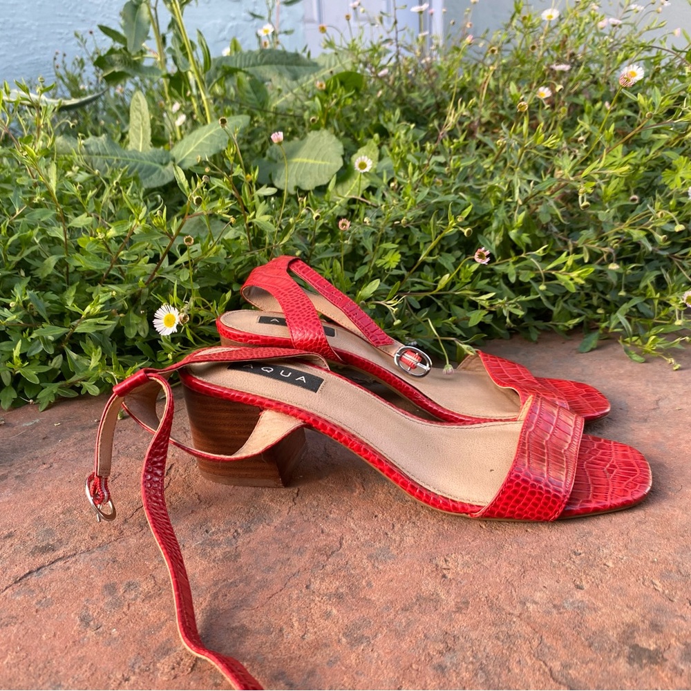 AQUA Red Strappy Sandals